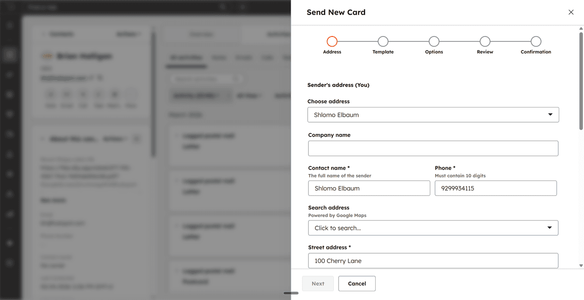Maily physical mail campaign builder