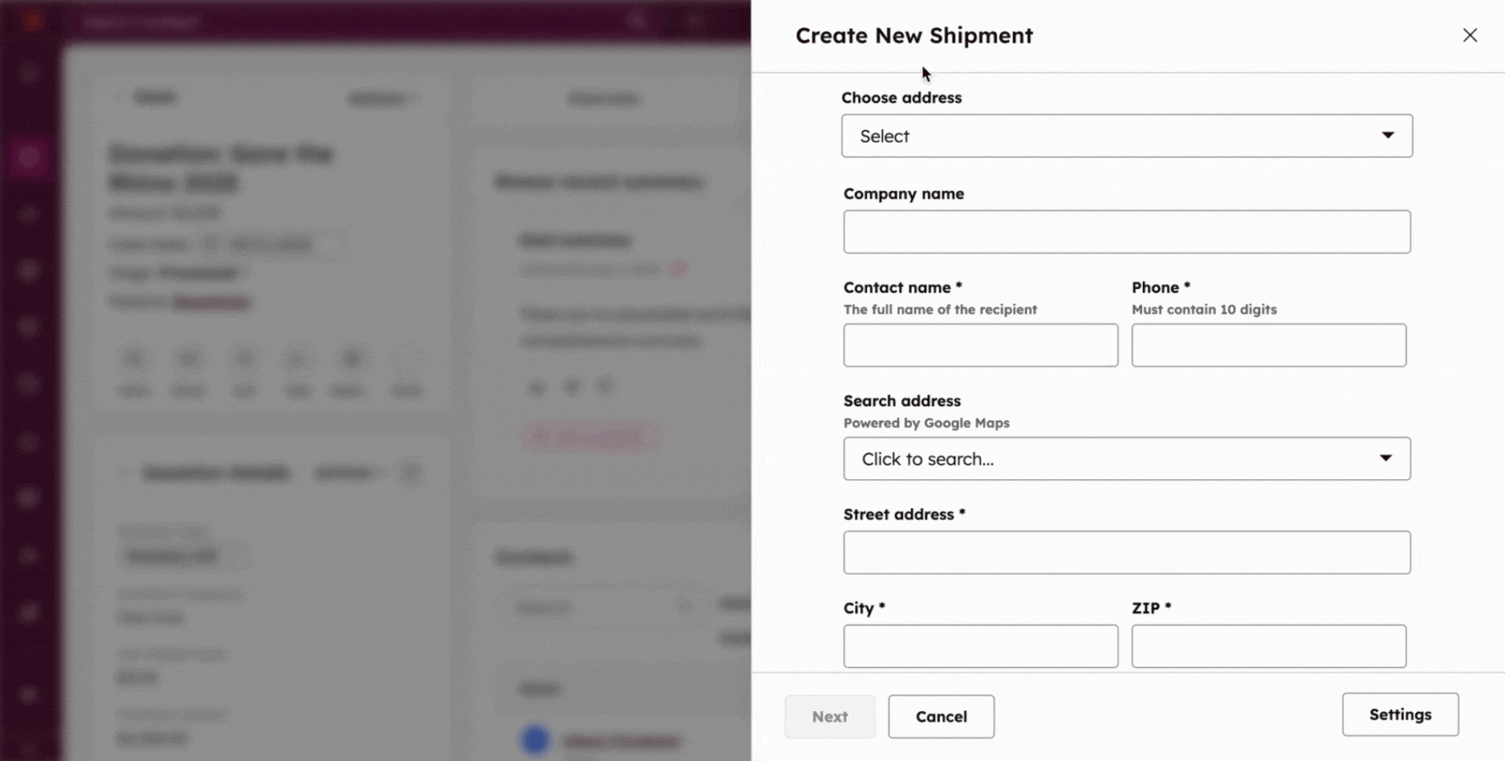 Shippy HubSpot integration
